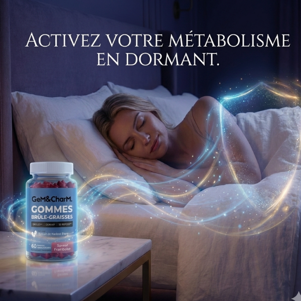 Gem&charm - Gummies Métabolisme Nuit & Anti-Stress (Brûleur de Graisse & Sommeil Réparateur)