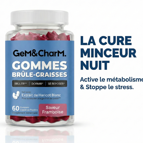 Gem&charm - Gummies Métabolisme Nuit & Anti-Stress (Brûleur de Graisse & Sommeil Réparateur)