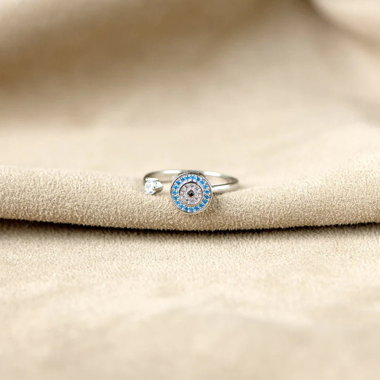 À Ma Fille - Bague Œil Porte-Bonheur I Anti-Stress Rotative I Ajustable