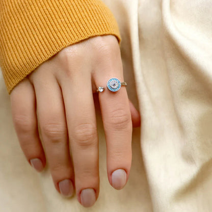 À Ma Fille - Bague Œil Porte-Bonheur I Anti-Stress Rotative I Ajustable