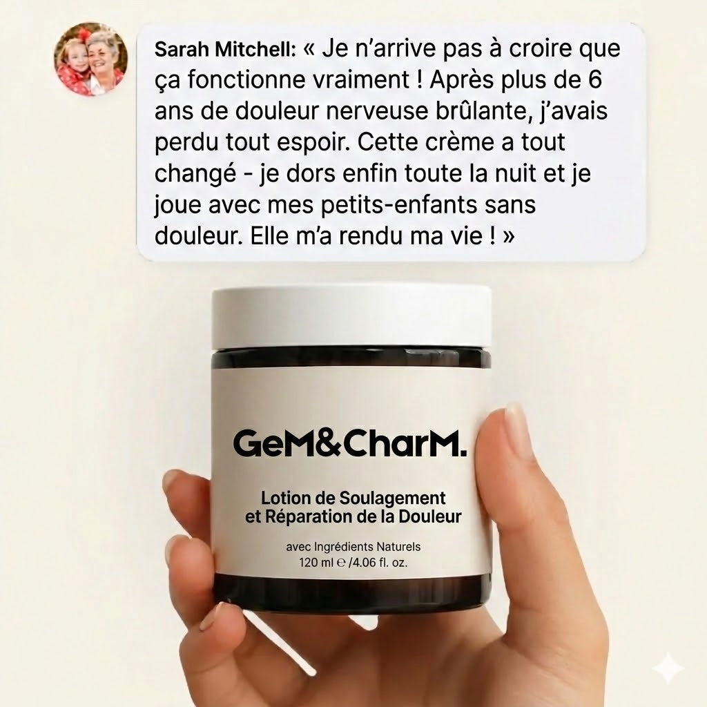 Lotion Gem&charm Soulagement de la Douleur et Réparation