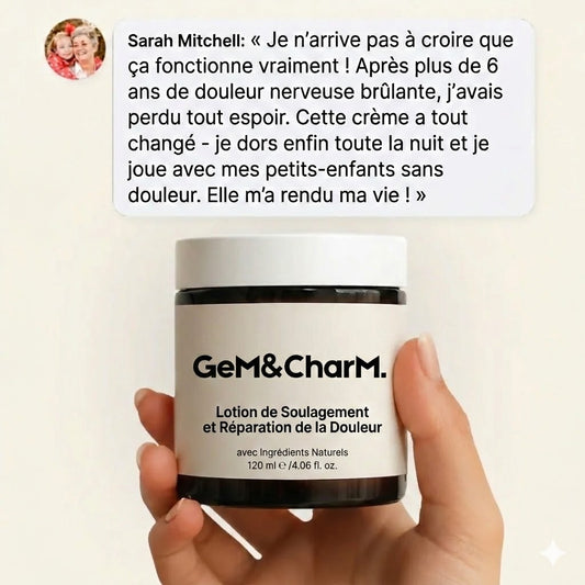 Lotion Gem&charm Soulagement de la Douleur et Réparation