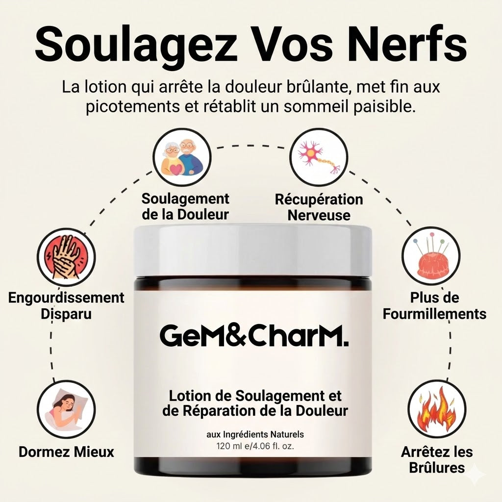 Lotion Gem&charm Soulagement de la Douleur et Réparation